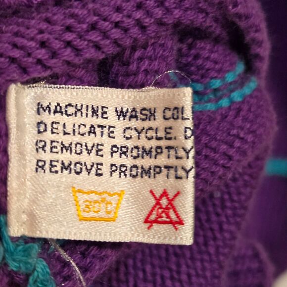 Vtg Jockey Striped Sweater Purple XL - Picture 5 of 5